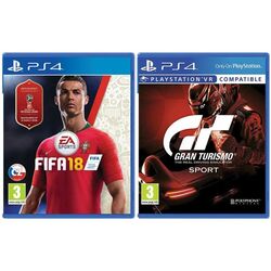 FIFA 18 CZ [PS4] + Gran Turismo Sport CZ [PS4] - BAZÁR (használt) 12 hónap garancia