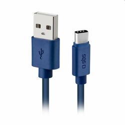 SBS Adatkábel Polo USB/USB-C szilikon, 1m, kék