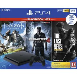 Sony PlayStation 4 Slim 1TB, jet black + The Last of Us CZ + Uncharted 4: A Thief’s End CZ + Horizon: Zero Dawn az pgs.hu