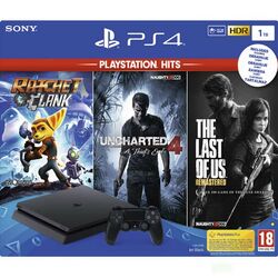 Sony PlayStation 4 Slim 1TB, jet black + The Last of Us: Remastered CZ + Uncharted 4: A Thief’s End CZ + Ratchet & Clank az pgs.hu