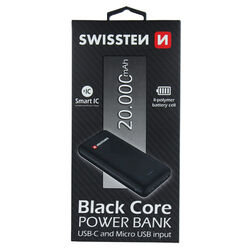 Swissten Black Core Slim Powerbank 20.000 mAh az pgs.hu